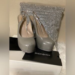 Authentic Saint Laurent gray heels size 38